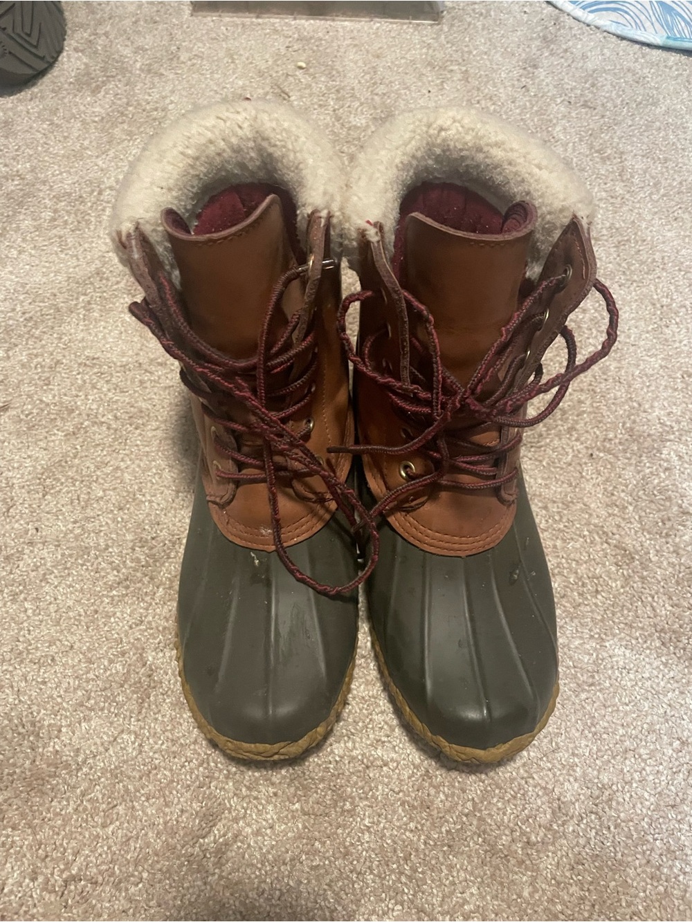 Women’s Insulated Brown & Olive Winter Duck Boots
